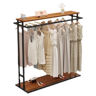 中岛架服装店展示架落地式店铺双排衣架中岛展示台中间裤子收纳架