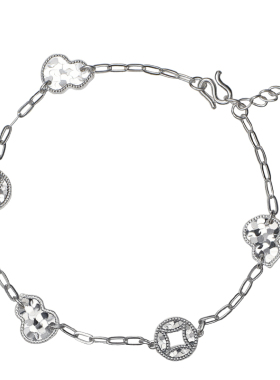 吴越老银铺足银9999碎琼葫手链女