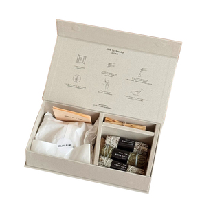 jollyfind鼠尾草植物疗愈草杖陶瓷净化套装礼盒天然香薰净化空气