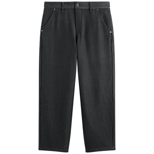 【商场同款】太平鸟男装牛仔裤26春季新款直筒黑色长裤 B1HAG1376