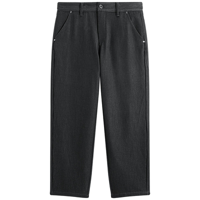 【商场同款】太平鸟男装牛仔裤26春季新款直筒黑色长裤 B1HAG1376