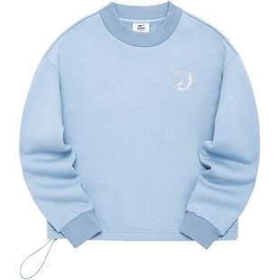 嫦娥奔月鸿星尔克2025春秋女款加绒运动卫衣短款复古国潮上衣女