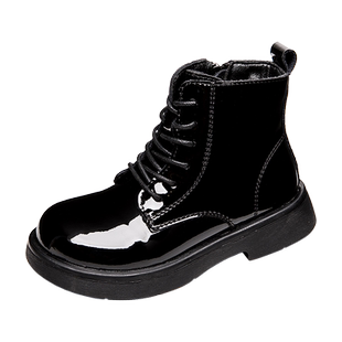 女童短靴马丁靴2025秋冬新款真皮单靴子漆皮英伦风儿童加绒二棉鞋