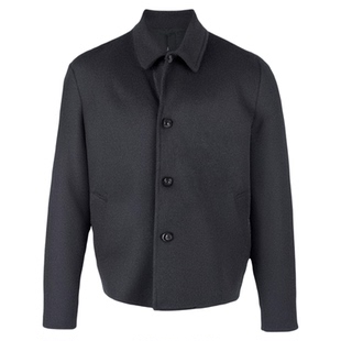 男士的呢子外套短款加肥加大加棉夹克商务休闲新品爸爸装羊毛大衣