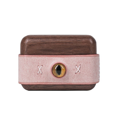 真皮小众日系耳机保护套独眼大眼仔玻璃眼AirPods pro3第二代苹果4代降噪适用于华为索尼xm5定制手工木质四代