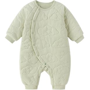 【清仓】babylove婴儿连体衣夹棉衣服宝宝哈衣爬服秋冬加棉冬装