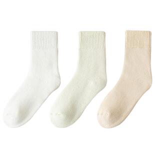 袜子女秋冬款中筒袜加厚保暖月子袜居家睡眠女士加绒毛巾长袜冬季