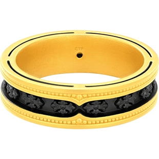 【新年礼物】周大福露珠鸢尾闭口戒足金黄金戒指情侣对戒多款