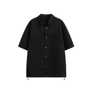 wtmp夏季日系复古设计肌理短袖衬衫男女潮牌宽松休闲半袖衬衣上衣