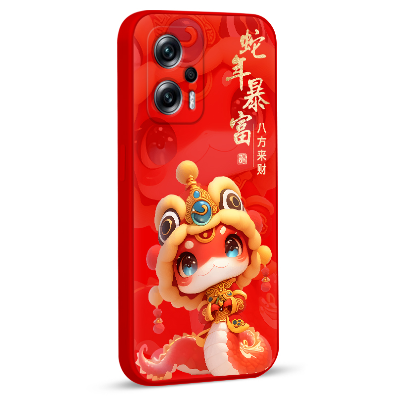 适用红米Note11tPro手机壳hmnote11tpro新年红note11tpro本命年22041216C超萌22041216c国潮风minote11tpro男