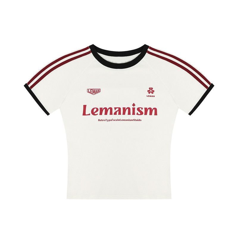 lemanism潮牌美式撞色条纹短袖T恤男款2026春季新款情侣款体恤女