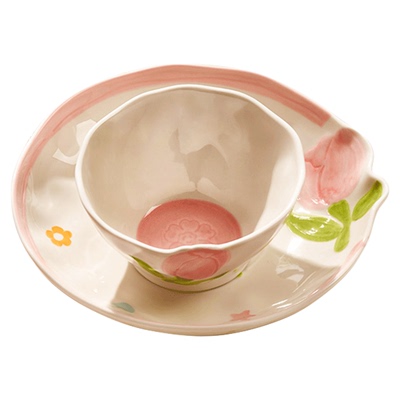 郁金香餐具套装陶瓷碗碟新婚礼物