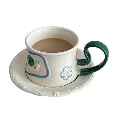 韩式ins陶瓷咖啡杯碟牛奶早餐杯