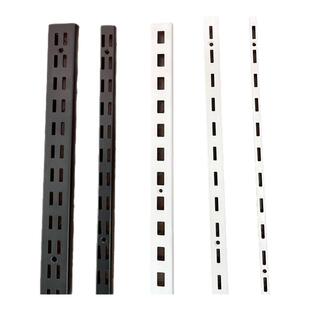 黑白色烤漆AA柱服装展示立柱置物架上墙槽条可调节货架梯柱