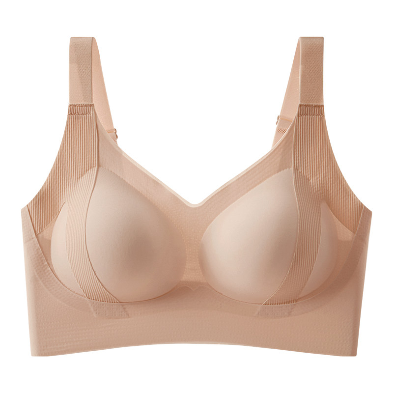 舒适型提拉背扣式无痕内衣女士无钢圈粉底液隐形文胸罩夏天季薄款