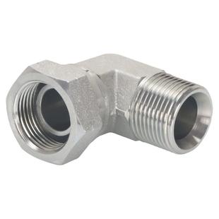 液压油管过渡接头2B9英制4分扣帽弯头内外丝直角圆柱螺纹活结弯头