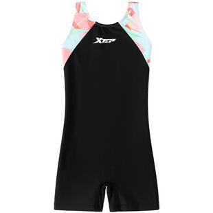 特步儿童泳衣女童专业竞速连体游泳衣中大童女孩宝宝专业训练泳装