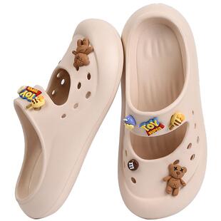 远港玛丽珍凉拖鞋女款夏天外穿防滑踩屎感包头洞洞鞋沙滩2026新款