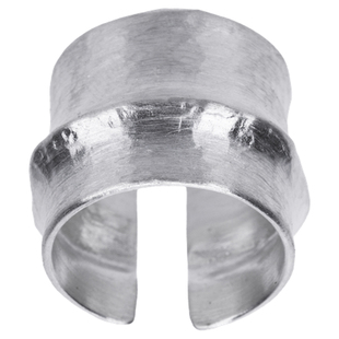 竹马戒指纯银戒指男女同款s925银镀银开口指环复古简约纯银宽面