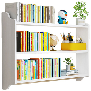 实木壁挂书架桌面置物架多层储物儿童房收纳架办公室家用桌上书柜