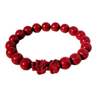 天然朱砂貔貅手链女款原矿紫金砂本命年闺蜜学生手串送亲友礼物