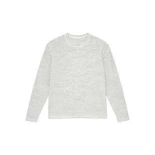 ARTANNIE 美式黑白条纹圆领长袖t恤男款春秋季高级感休闲情侣上衣