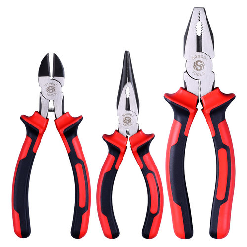 松崎老虎钳子多功能万用剪线偏斜口钳尖嘴钳电工专用钢丝钳子大全