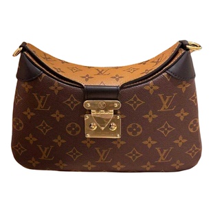 法国LV女包26新款Twinny拼色编织老花黑牛角包链条包单肩包斜挎包