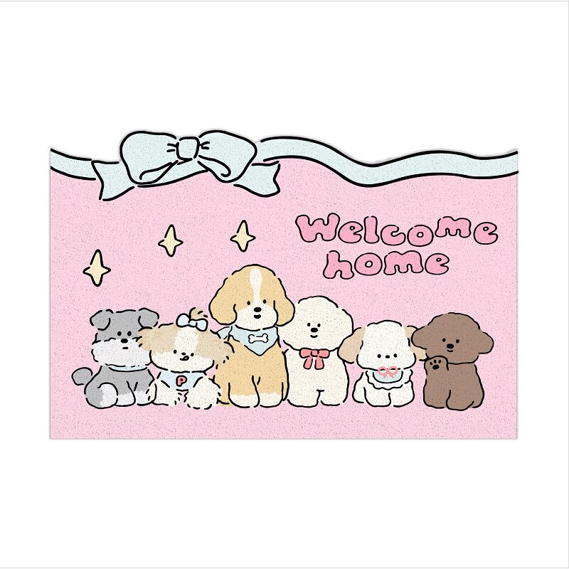生活予你蝴蝶结小狗家用入户门地家用脚垫