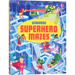 Usborne Superhero mazes 超级英雄迷宫 儿童益智游戏 专注力训练 幼儿园 小学生课外读物 兴趣阅读 英文原版进口图书