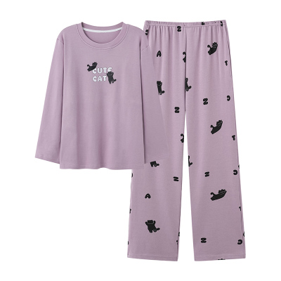 【浪莎】官方正品纯棉长袖睡衣女