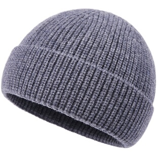 恒源祥纯羊毛帽子男冬季户外休闲韩版瓜皮帽男士冷帽潮针织地主帽