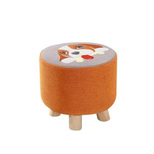 小凳子矮凳家用布艺小板凳实木换鞋凳客厅沙发茶几凳现代创意圆凳