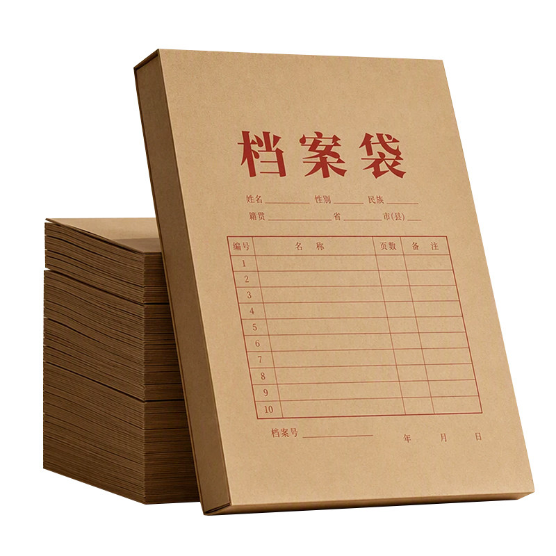 100个三益档案袋牛皮纸A4文件袋加大容量资料收纳加厚律师病历袋驾校纸质投标合同收纳办公用品订做定制Logo