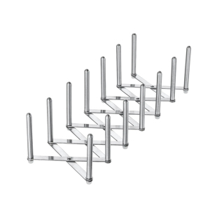 宜家锅盖收纳架可伸缩不锈钢碗碟置物架砧板可折叠拉伸书籍整理架