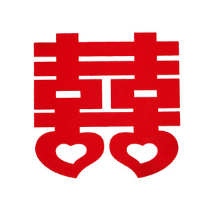 DUOBAO 结婚植绒静电囍客厅专用喜字贴婚房布置装饰玻璃窗花贴纸