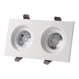 双头射灯led嵌入式店铺商用天花灯长方形10X20斗胆客厅过道双筒灯