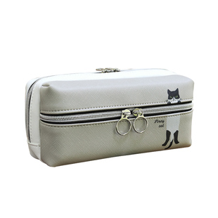 美卡瑞笔袋双层日系猫与鸟2025年新款ins风初高中学生简约高颜值文具盒女孩铅笔盒女生多功能收纳包超大容量