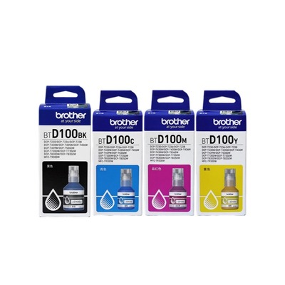 兄弟原装BTD100BK CMY连供打印机四色墨水T230 236 238 430 T435W