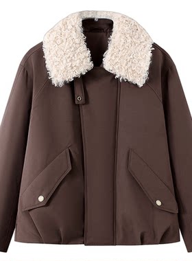 中老年女秋冬季短款派克服外套