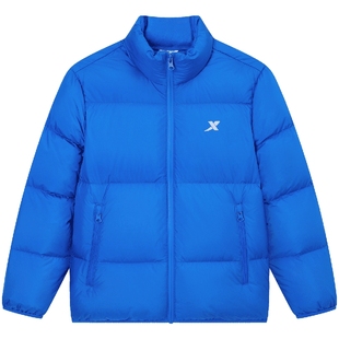 特步童装男童厚款羽绒服2025秋冬新款儿童立领保暖外套防寒服冬装