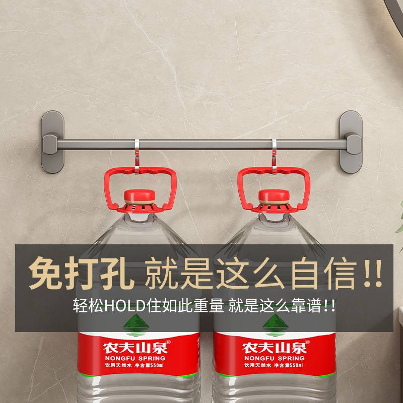 枪灰色毛巾架免打孔卫生间毛巾卫浴铝挂架挂件杆单太空浴室五金杆