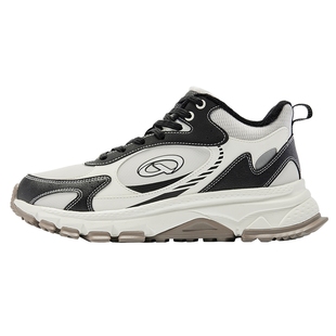 乔丹棉鞋男2025冬季户外高帮加绒保暖运动鞋子皮面防水黑白休闲鞋