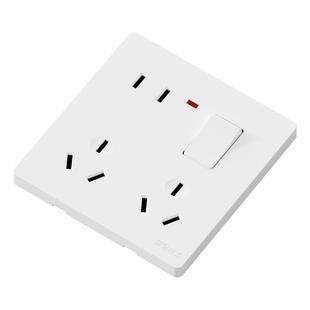 86型多功能一开八孔暗装插座面板带开关斜5五孔十10孔8孔开关家用