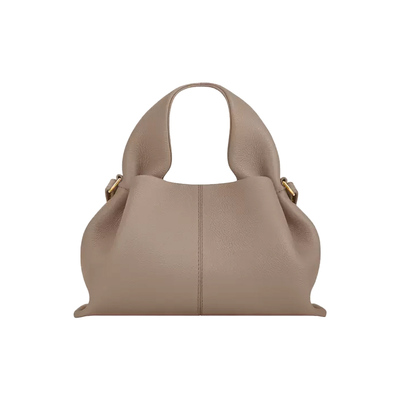 灰色荔枝纹牛皮手提斜挎包Polene