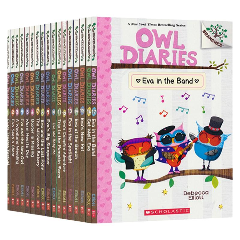 Owl Diaries 学乐大树系列Branches 猫头鹰日记1-17+1本手账书 Rebecca Elliott 英文原版 小初文学 桥梁章节书 又日新