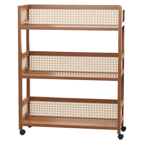 书架落地置物架可移动儿童小书柜桌下书包架家用小推车零食收纳架