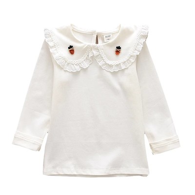 纯棉长袖打底衫洋气甜美圆领