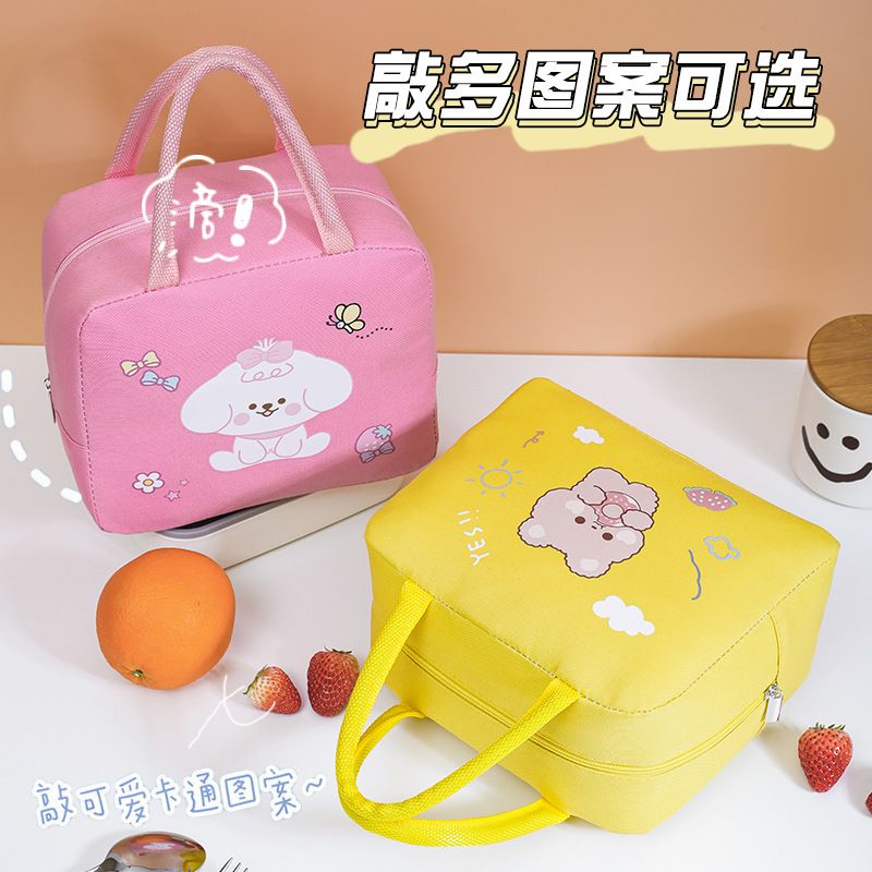 卡通三层加厚手提保温包饭盒袋便携大容量上班族带饭便携便当包