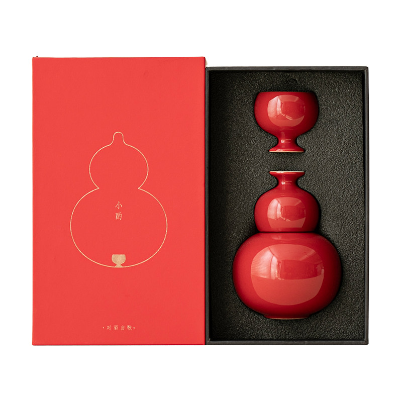 红色葫芦酒具套装三两酒壶分酒器